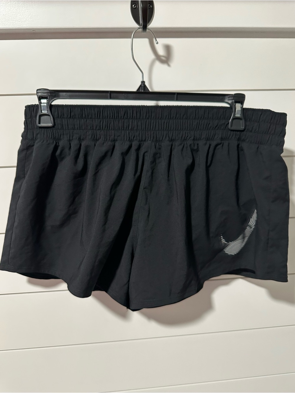 Nike Women’s Black Athletic Running Shorts with Reflective Swoosh